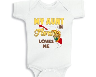 My Aunt in FLORIDA Loves me baby Boy bodysuit or Kids Shirt