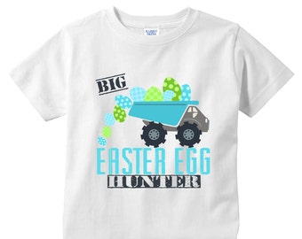 Big Easter Egg Hunter Dump Truck Kids Shirt or Baby Bodysuit