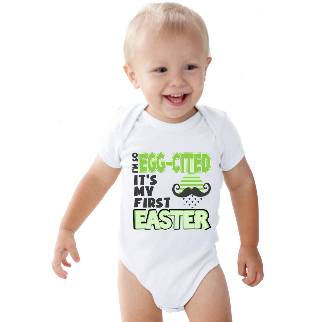 I Am so Eggcited It is My First Easter Baby Boy Bodysuit Etsy