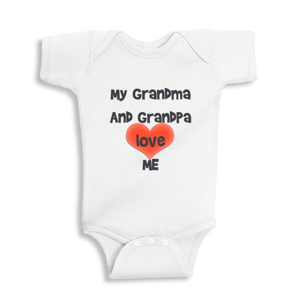 My Grandma and Grandpa Love me baby bodysuit or infant T-Shirt | Etsy