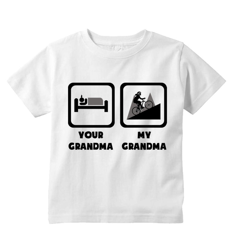 Mountain Biking Your Grandma My Grandma baby bodysuit or kids Shirt image 3