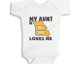 My Aunt in MISSOURI Loves me baby Boy bodysuit or Kids Shirt