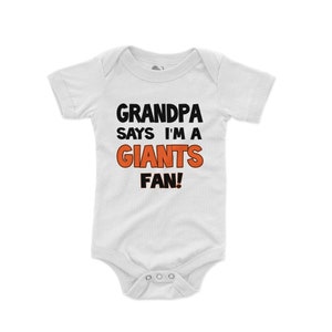 NanyCrafts "My Grandpa Says I'm A Patriots Fan" Baby Bodysuit - New England Patriots Fan Outfit