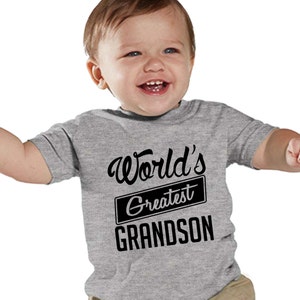 World's Greatest Grandson Heather baby Bodysuit or Kids Shirt image 4
