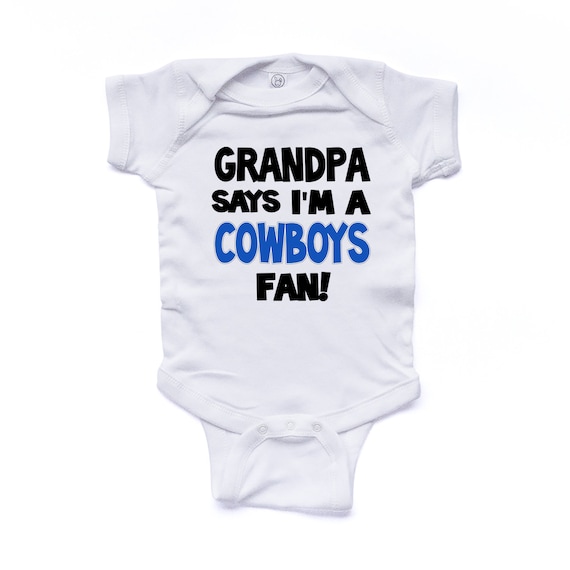 Grandpa Says I m a Cowboys Fan Baby Bodysuit Personalized Baby Cowboy Cowboys Baby Jersey One Piece Grandpa Says Im Cowboys Baby Shirt Etsy Canada