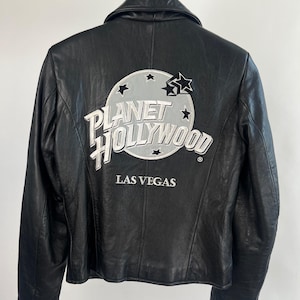 PLANET HOLLYWOOD ♫ レザージャケット XL 黒 VINTAGE Planet Hollywood Leather Jacket - New York Size