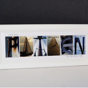 Framed Beach Last Name Sign - Personalized Wedding Gift, Anniversary Gift, or Housewarming Gift ~ Exclusively by Creative Letter Art©