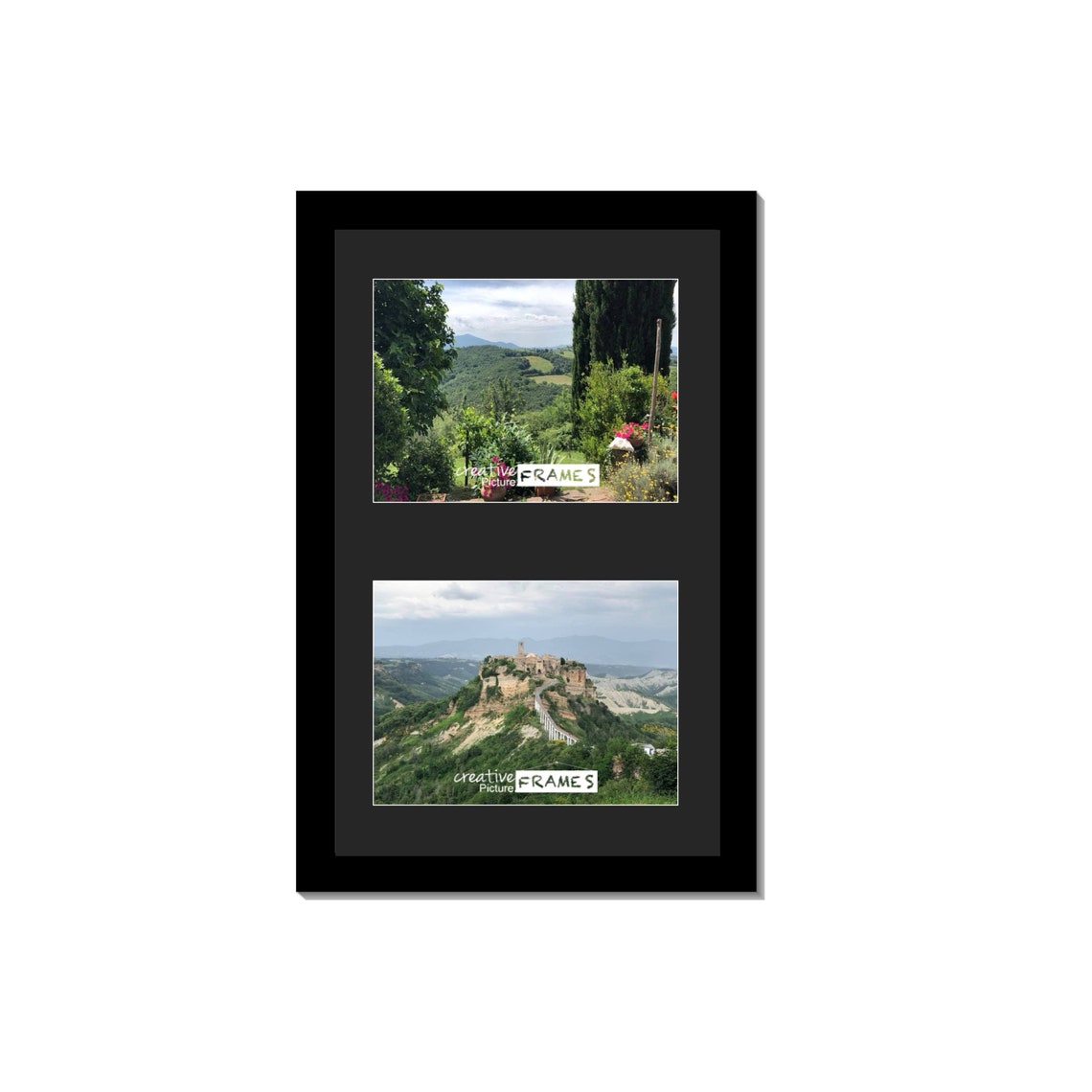 Black Cardstock Paper Double Photo<br>Folder Frame W/gold Foil