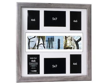 Family – Color Print in 20×20-inch Frame Holds 4-4×6 and 2-5×7-inch Photos