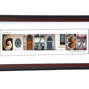 Matted & Framed Architectural Last Name Sign - Personalized Wedding Gift or Housewarming Gift ~ Exclusively by Creative Letter Art©