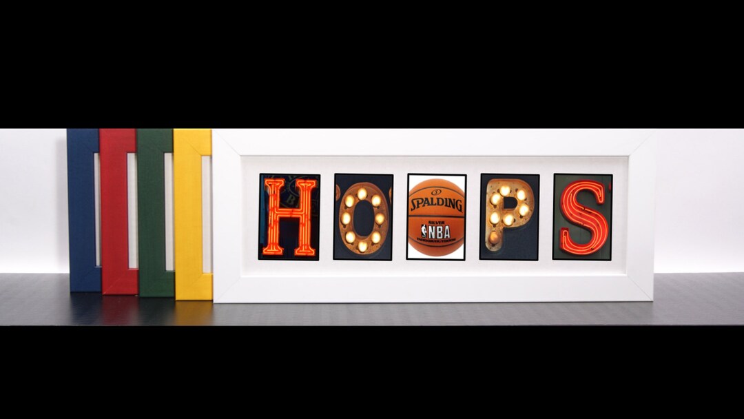 HOOPS Sign With Candy Color Frame , Personalized Graduation or Honor ...