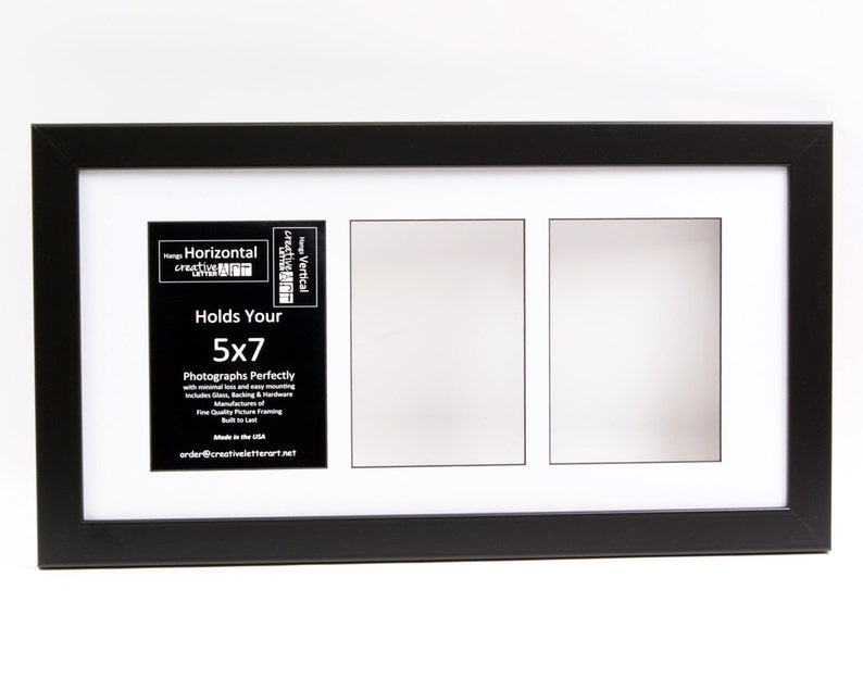 5x7 Black 3 Opening Picture Frame With 10 by 20 Inch Collage Etsy