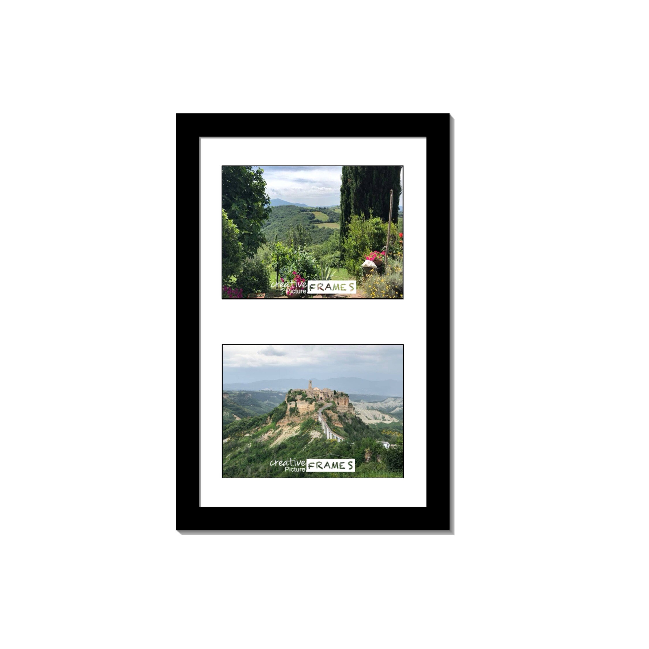 Black Cardstock Paper Double Photo<br>Folder Frame W/gold Foil