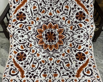 Colcha Suzani hecha a mano, bordado uzbeko, manta de algodón indio