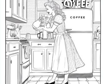 Ausmalseiten "Golden Fifties"