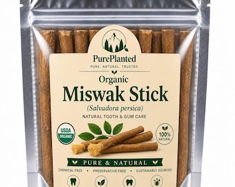 Organic Miswak Sticks, Natural Wooden Toothbrush, Herbal Oral Care, Eco Friendly