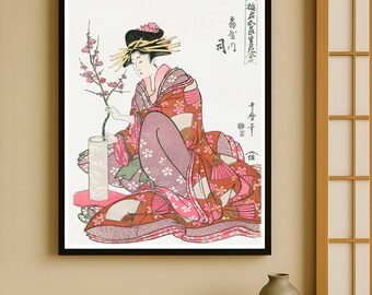 日本のヴィンテージ浮世絵 - 現代の女性のマナー - 小早川清による化粧