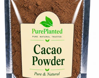 Organic Cacao Powder | Pure Natural Cocoa Powder | Unsweetened Vegan Baking Ingredient | Non GMO Superfood Powder | Smoothie Mix