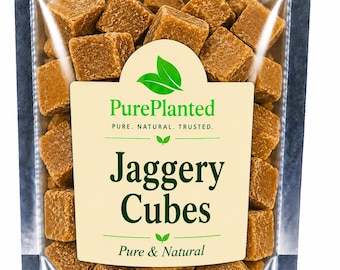 Organic Jaggery Cubes | Natural Cane Sugar Cubes | Unrefined Sweetener | Traditional Indian Jaggery | Vegan Pantry Ingredient