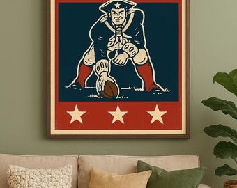 New England Patriots Retro Print