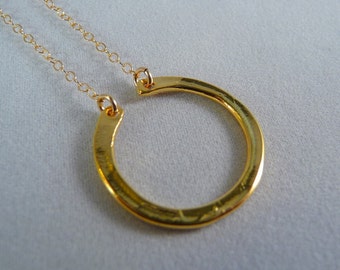 L U C K Y HORSESHOE - Gold Vermeil Horseshoe on Gold Fill Chain by Mandy Lemig