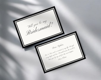 Old Money Bridesmaid Proposal Card Template, Will You Be My Bridesmaid Printable, Timeless Maid Of Honor Card, Editable Canva Bridesmaid