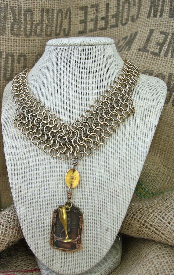 Items similar to antique and vintage findings necklace on Etsy