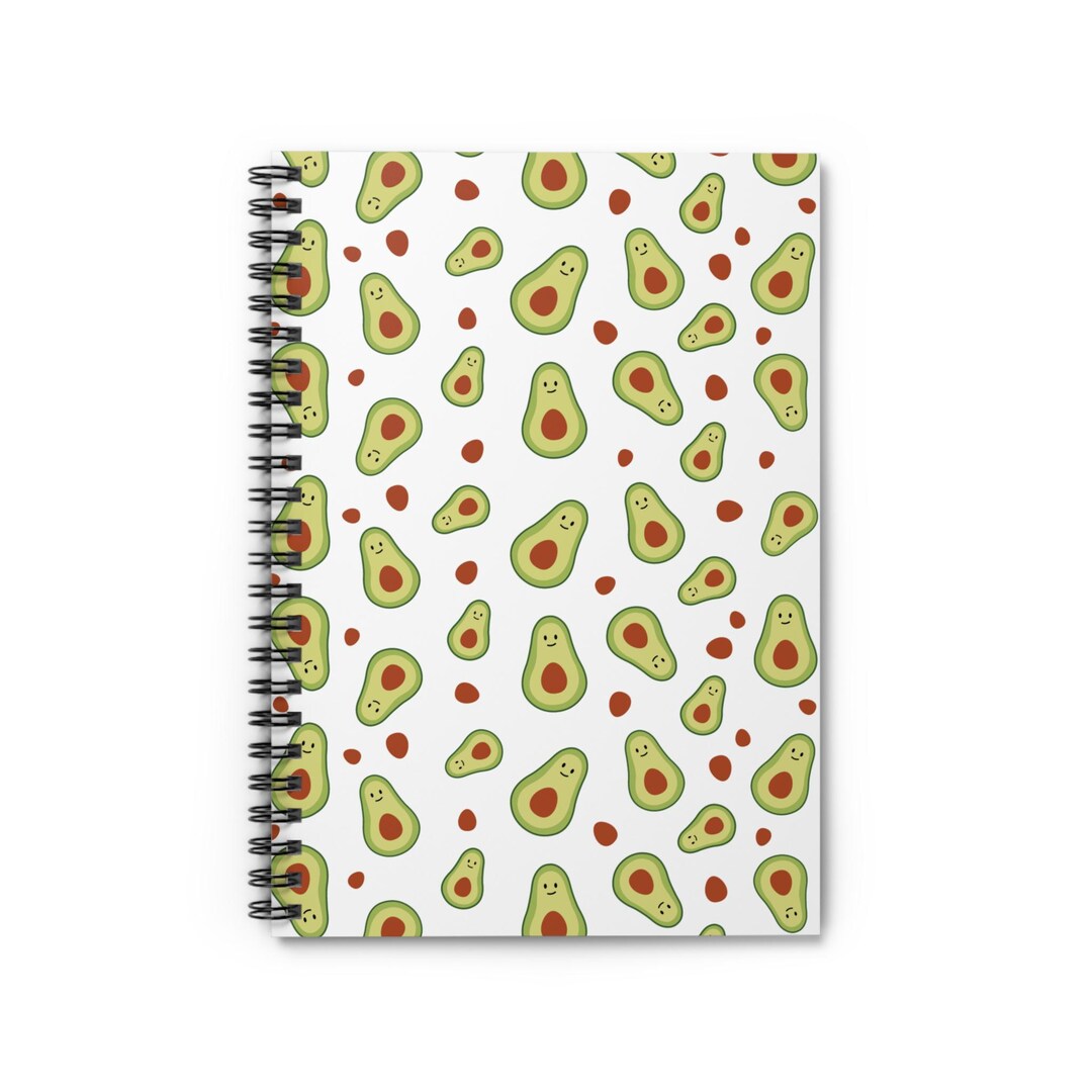 Avocado-themed Ruled Notebook, Cute Spiral Journal for Foodies, Gift ...