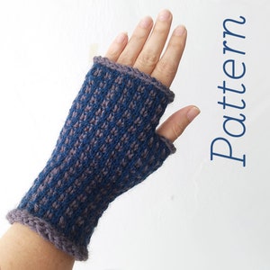 Knit Pattern | Graph Paper Fingerless Mitts | Digital PDF Download