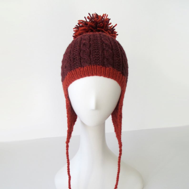 Knit Hat Pattern // Gingerbread Icing Ear Flap Hat // pattern only // DIGITAL PDF Download image 2