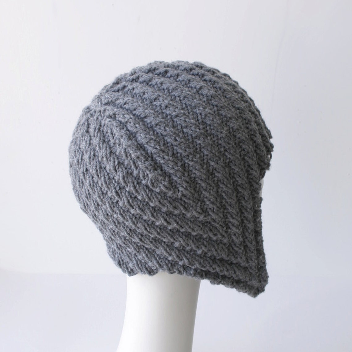 Knit Hat Pattern // Herringbone Rib Aviator Hat // Pattern Etsy
