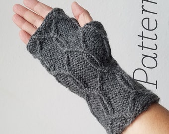 Knit Pattern | Entwined Fingerless Gloves | Digital PDF Download