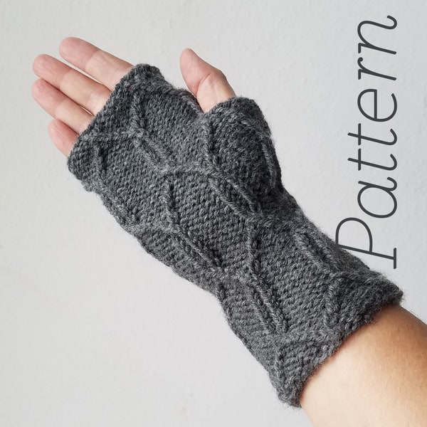 Knit Fingerless Gloves Pattern // Entwined // pattern only // DIGITAL PDF Download