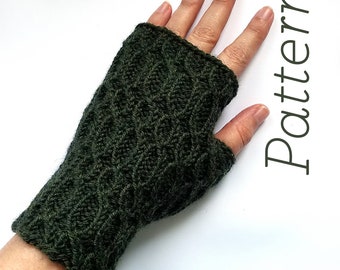 Knit Fingerless Gloves Pattern // Ironwork Mitts // pattern only // DIGITAL PDF Download