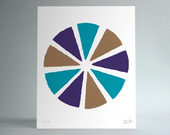 Untitled (Pinwheel / Violet) | Handprinted Silkscreen Art Print