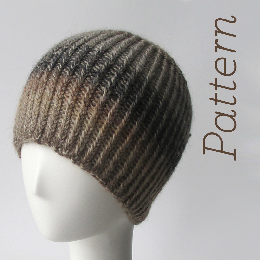 Knit Pattern | Twisted Rib Reversible Hat | Digital PDF Download - Etsy