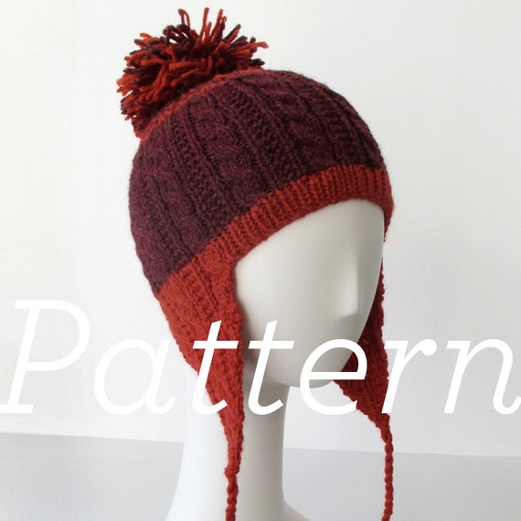 Knit Hat Pattern Gingerbread Icing Ear Flap Hat Pattern Only Pdf