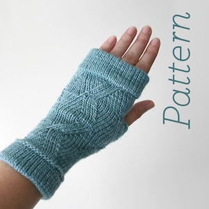 Knit Fingerless Gloves Pattern // Cuffed ZigZag Fingerless Mitts // pattern only // DIGITAL PDF Download