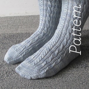 Modèle de tricot | Chaussettes torsadées et tressées | Téléchargement numérique PDF