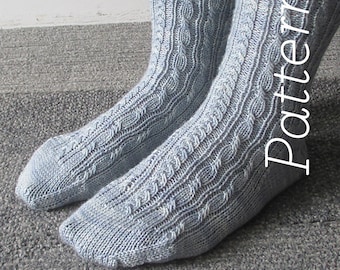 Knit Socks Pattern // Twists & Braids Socks // pattern only // DIGITAL PDF Download