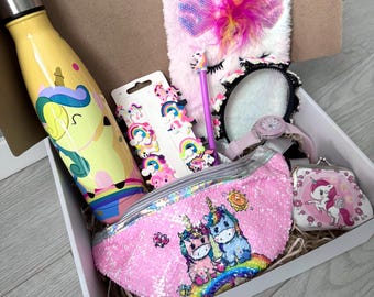 Unicorn Gift Box for Girls, Unicorn Gift Basket for Tween Girls, Birthday Gift Bundle for Kids, Unicorn Gift Set for Toddler