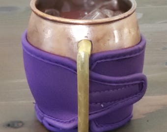 Purple MUGKiNi™: Neoprene Drink Wrap - Tapered Strap