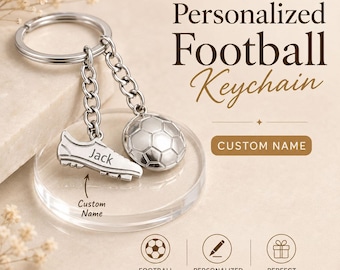 Llaveros de fútbol personalizados, personalizables con nombres y diseños deportivos, elección de regalo perfecta para los entusiastas del fútbol, regalos para nietos.