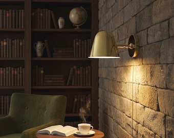 Handmade Brass Bell Sconce: Vintage Industrial Wall Light
