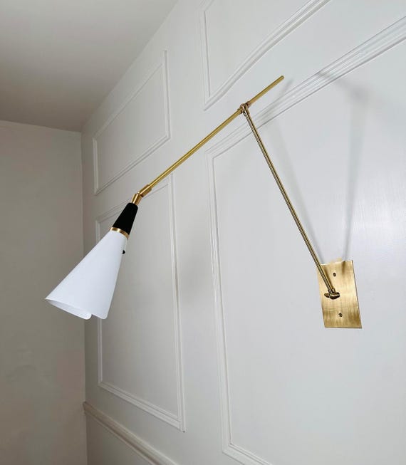 Handmade Brass Wall Lamp - Mid Century Modern Sconce Light