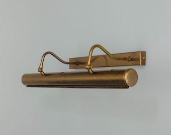 Mid-Century Modern Brass Picture Light: Adjustable Gallery Wall Sconce