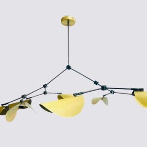 Stilnovo Style 8 Arm Curved Disk Shade Branch Sputnik Chandelier Light Fixture