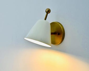 Handmade Brass Bell Sconce: Vintage Industrial Wall Light