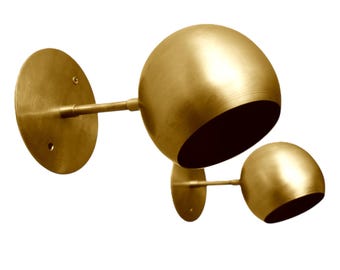 Mid-Century Italian Brass Wall Sconces - Lightolier Pair