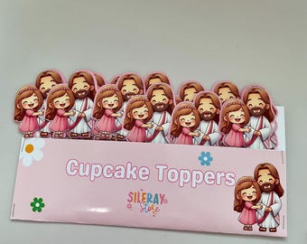 Jesus Girl Cupcake Toppers, decoration theme party